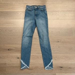 Joe’s The Charlie High Rise Skinny Ankle Jean (Light Blue, Raw Hem, Size 24)
